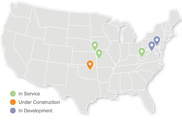 Map of projects
